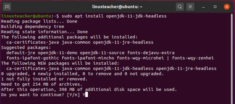 ubuntu 20 install openjdk 11